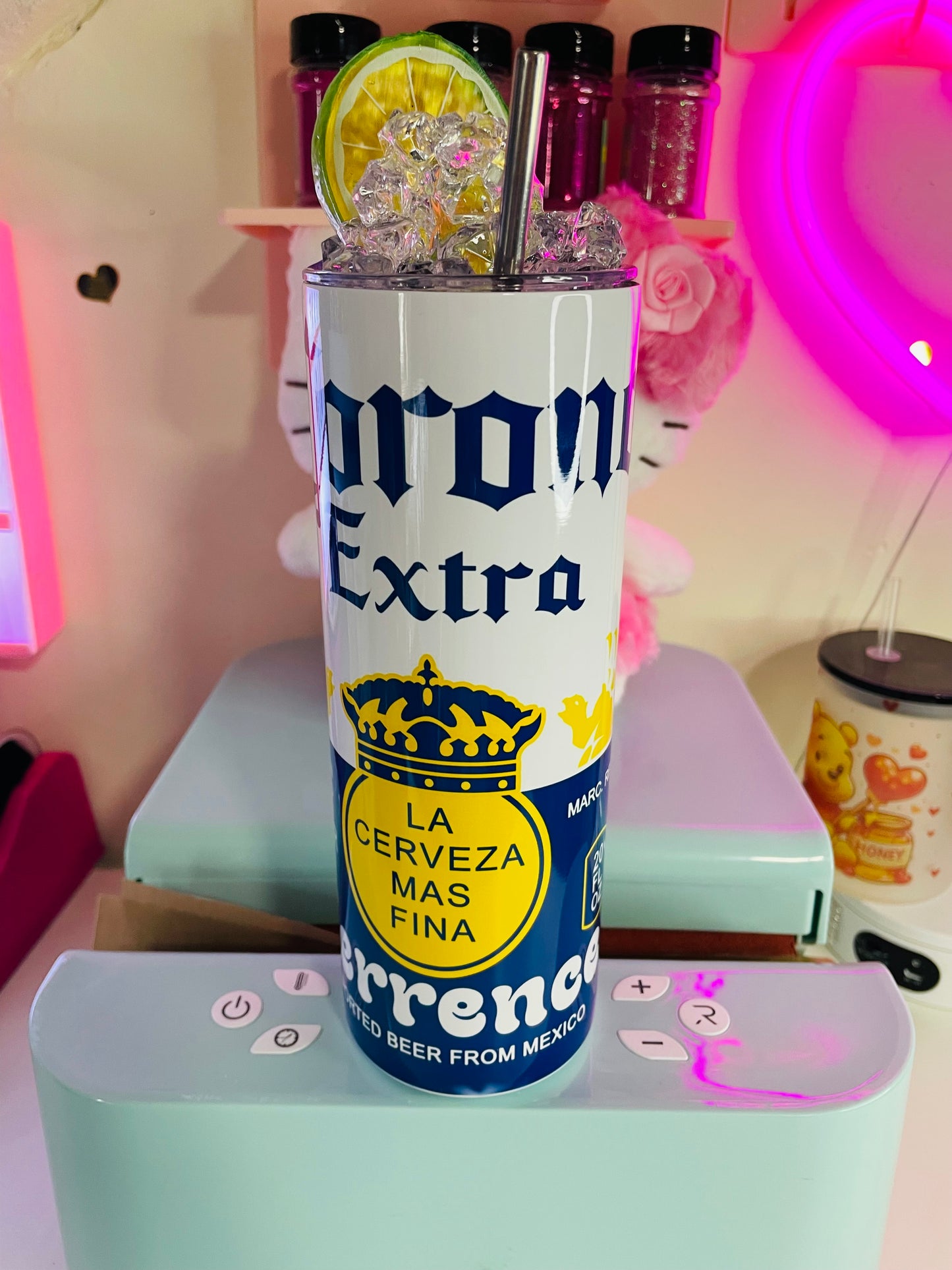 Corona- Tumbler con tapa!