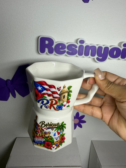 Taza estilo cafetera 12 oz Puerto Rico!