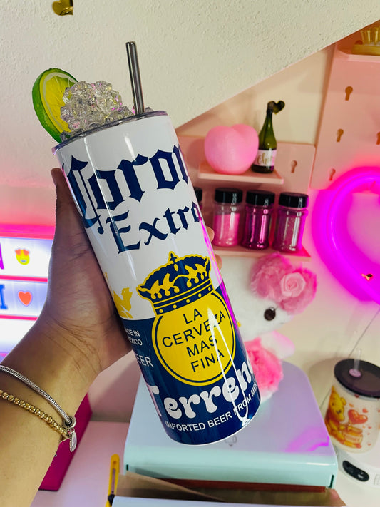 Corona- Tumbler con tapa!