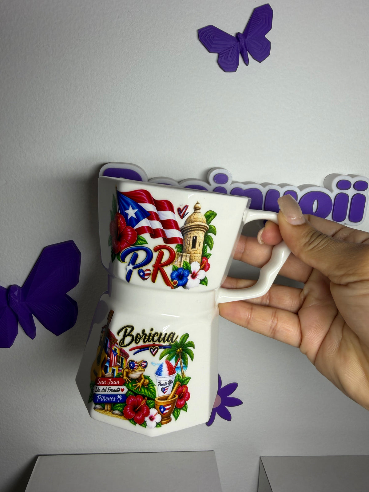 Taza estilo cafetera 12 oz Puerto Rico!