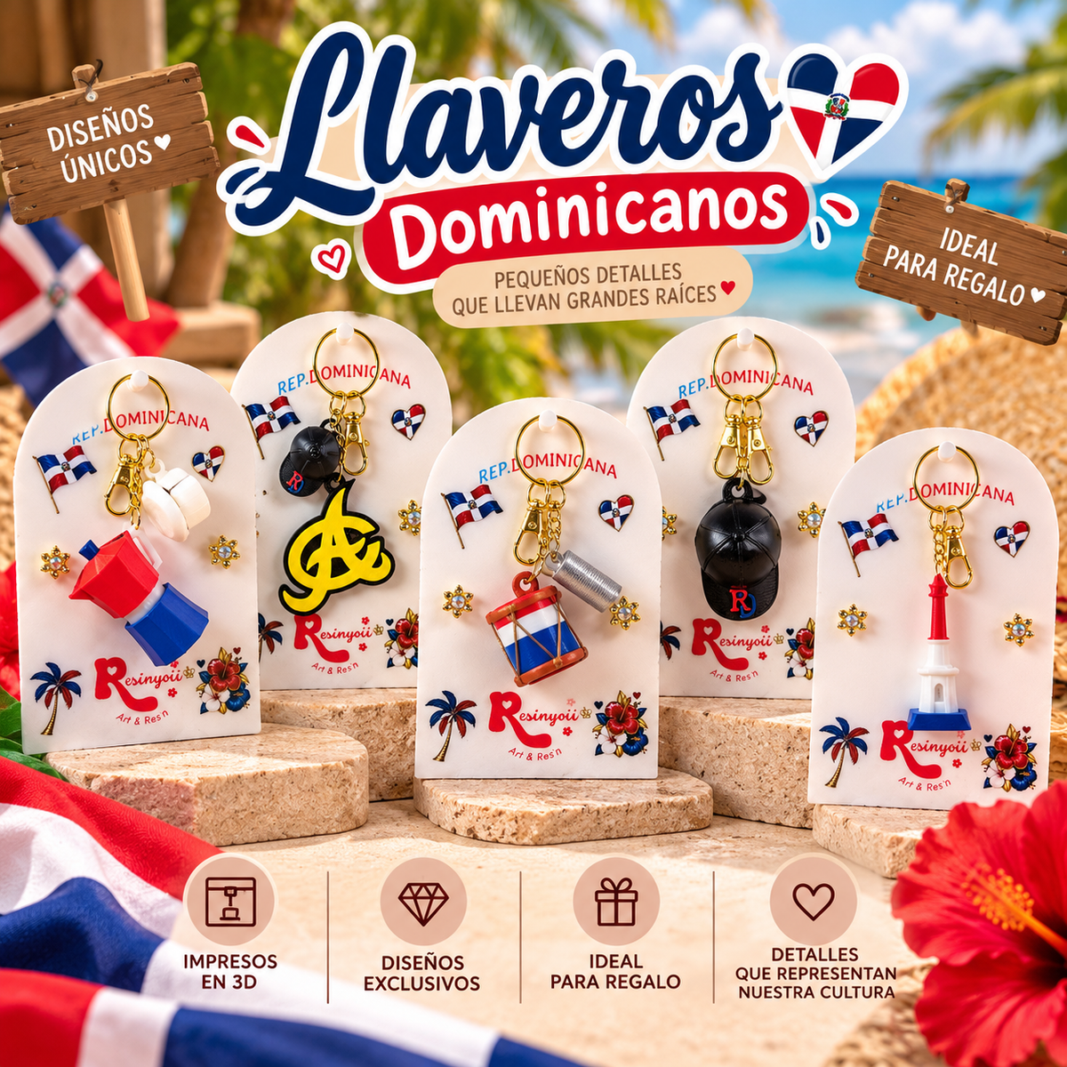 Llaveros 3d Dominican 🇩🇴